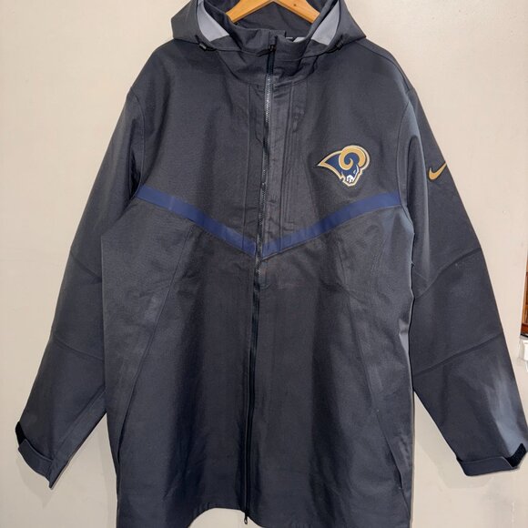 Nike NFL Los Angeles Rams Team Issue PE Storm-Fit Sideline Wind Rain Jacket 2XL - Picture 7 of 15